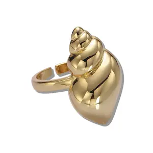 18K Gold Filled Seashell Adjustable Ring