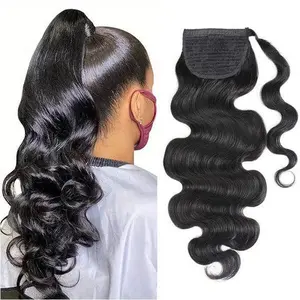 Body Wave Ponytail with Weave Hair Extensions Wrap Around Clip in Braided Ponytail Hairstyles