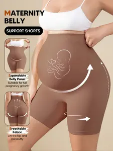 Maternity High Waist Belly Support Shorts, Expandable Panel Pregnancy Underwear, Breathable Anti-Chafing Tummy Shaper, Pregnancy Shapewear
