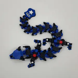 3D Printed Articulated Police Dragon – Flexi Fidget Dragon Toy – Law Enforcement Inspired