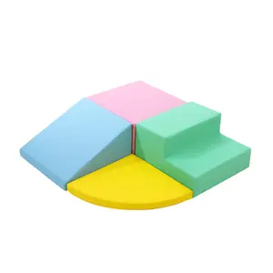 4-Piece Toddler Foam Climbing Set PU Leather Soft Indoor Climber Crawl Playset Safe Toys