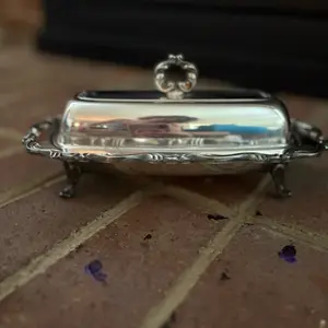 Antique Silver-plated Butter Dish