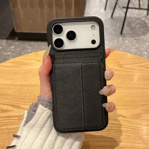 Cardholder integrated Cellphone case suitable for iPhone 16 Pro Max, can store cards, hidden card slot for iPhone 15 Plus, fits iPhone 14 Pro, stores cards for iPhone 13, new leather wallet with rear card slot and stand