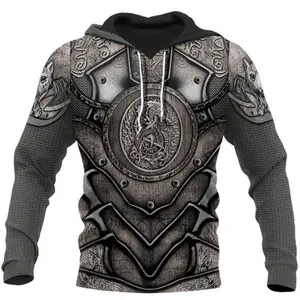 Fashion 3D Printed Knight Medieval Armor Men’s Hoodies Knights Templar Harajuku Hooded Sweatshirt Unisex Casual Jacket Pullovers Men’s Wear Tops