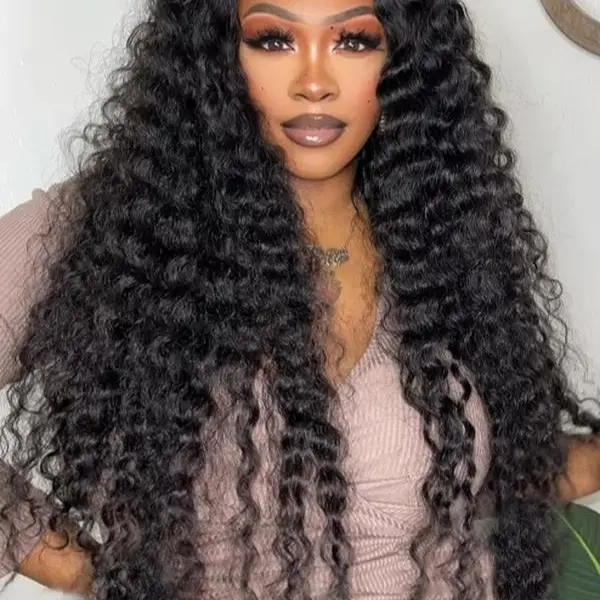 Bling Hair 180 Density 38 Inch Deep Wave Lace Front Wig 13x6 Hd Lace Frontal Wig 13x4 Curly Human Hair Wigs For Women 360 PrePlucked Lace