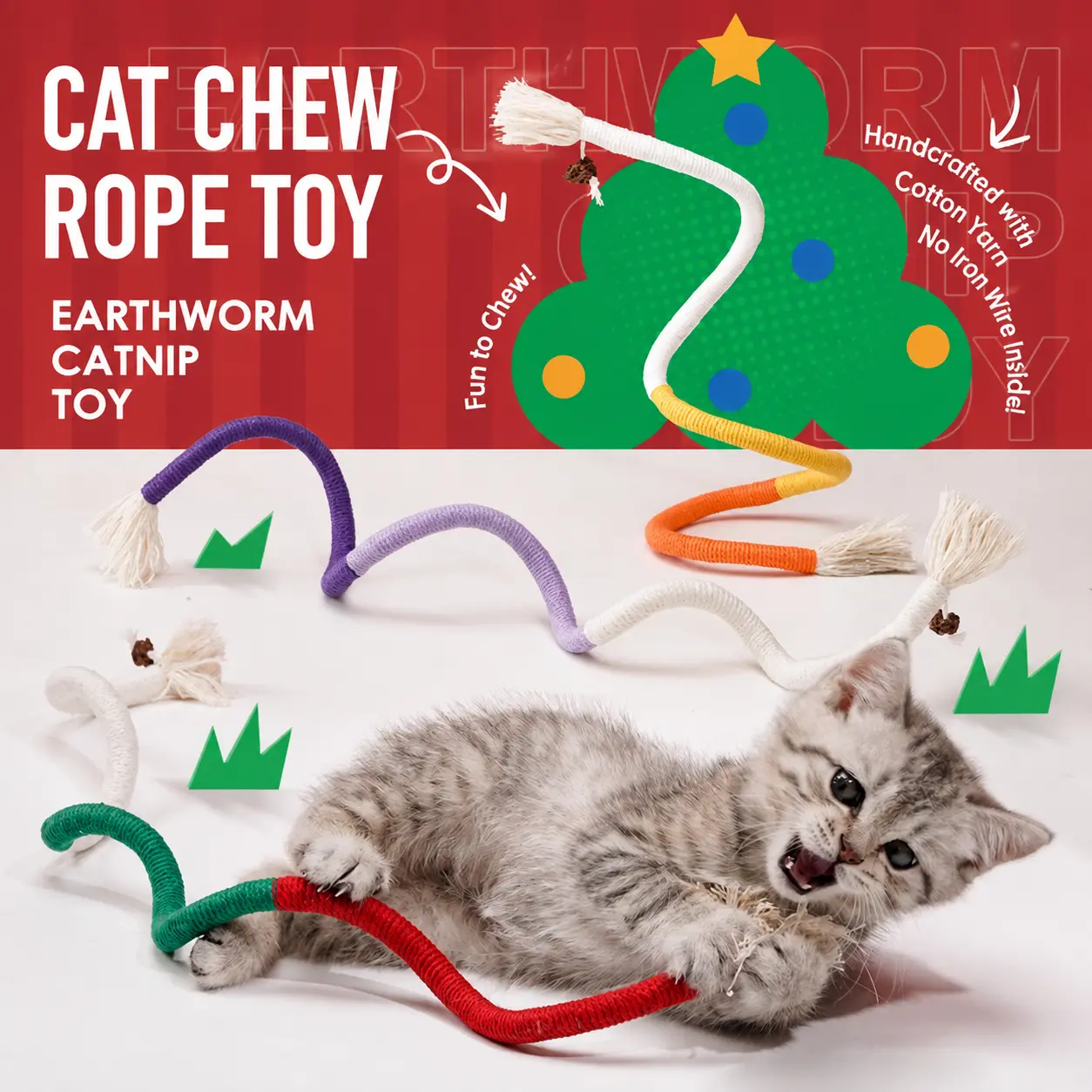 Cat Toys - Chew Rope Teething Stick for Cat Self-Entertainment