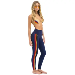 FULL LENGTH HI-RISE 5 STRIPE LEGGINGS - NAVY