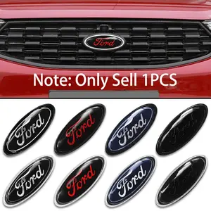 Car Front Trunk Emblem Logo 3D Body Stickers Car Decals For Ford Fiesta Mondeo Fusion Explorer Escape Shelby Edge Kuga Rear Tail Auto Decal