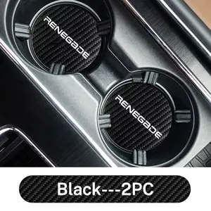 For JEEP Renegade 2Pcs Car Coaster Water Cup Bottle Holder Anti-slip Pad Mat Silica Gel Bottle Holder Pad Car Accessory