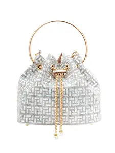 Women's Elegant Rhinestone Decorated Evening Bag, Fashionable Chain Decor Handbag with Ring Handle for Party, Trendy All-match & Exquisite Bag for Birthday Gift, Fashionable Bling Bag