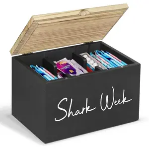 Tampon Holder for Bathroom with Lid, Shark Week Tampon Stor Pad Organizer for Bathroom, Feminine Products Organizer,Bathroom Period Products, Farmhouse Tampon and Pad Stor Container