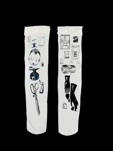 Cartoon Abstract Print Vintage Gothic Skull Leggings Knee High Socks, Long Socks, Summer Fashion, High-Quality, Seasonal Wear, Happy Socks Style, Casual Stylish Socks