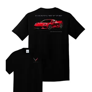 Corvette C8 T-Shirt, realistic red Corvette C8 Stingray front view print, Corvette Graphic Shirt, car enthusiasts and drivers, sporty gift for speed lovers
