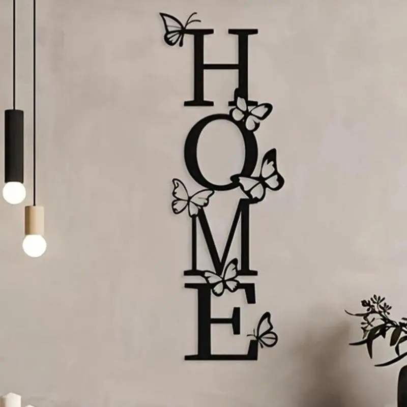 Butterfly Pattern Wall Decor, Modern Metal Home Sign, Wall Hanging Decor for Home Living Room Bedroom, Home Decor, Room Decor, Ornaments