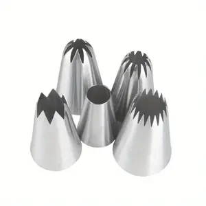 5-piece/set metal cake cream decoration technique set pastry tool stainless steel pipe icing nozzle paper cup cake head dessert decorator Bakeware