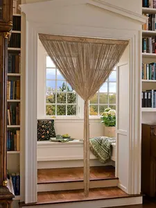 Beaded Curtain Beaded Curtains for Doorways Crystals Suitable for Interior Decoration and Partitions Hippy Closet Curtains (Brown, 39"x79")