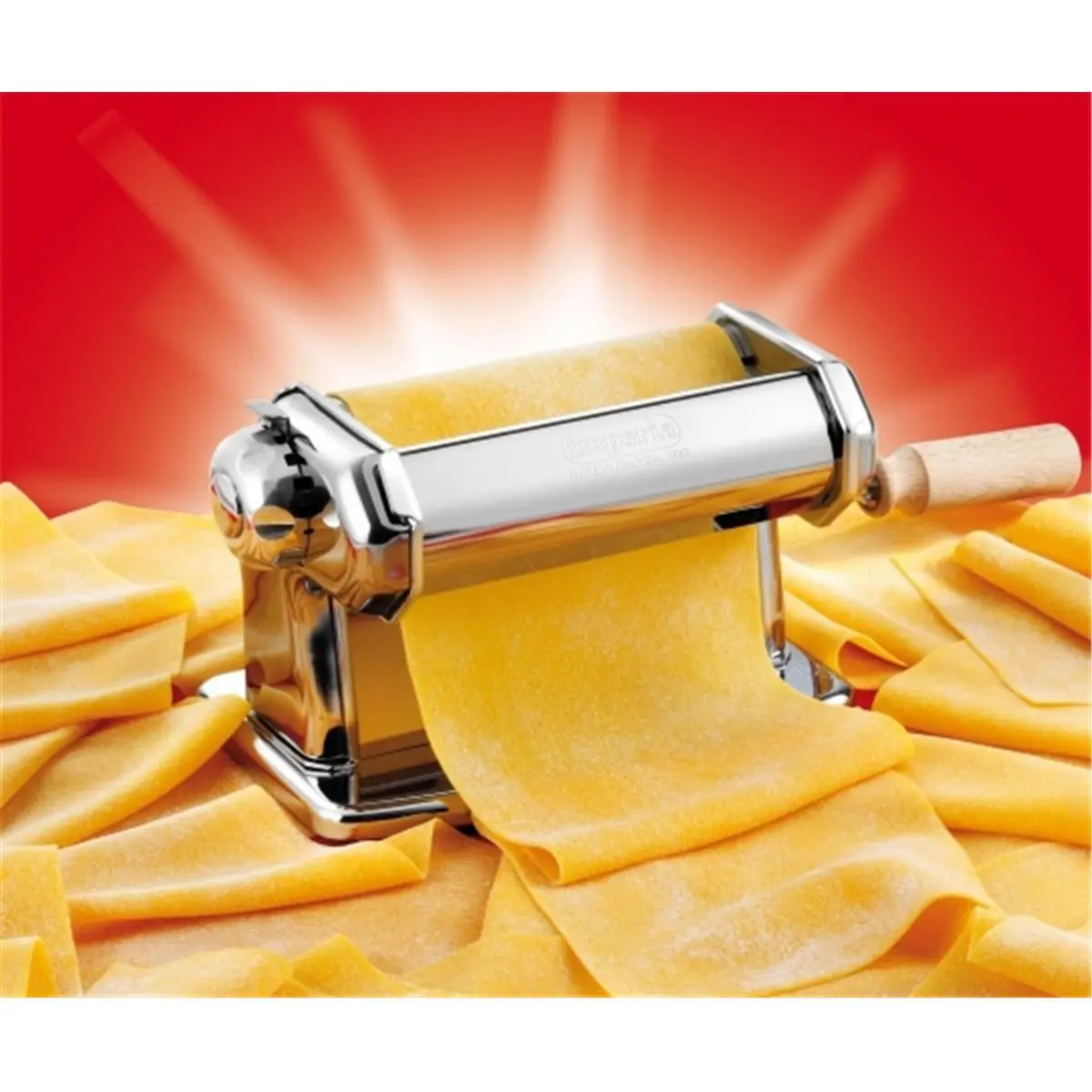 212 MAIN Gary Valenti V500R Adjustable Rolling Kitchen Pasta Maker Machine with Cutter Set