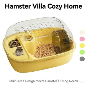 Luxury Acrylic Hamster Cage, Large Space Portable Golden Syrian Hamster Enclosure, Pet Supplies for Comfortable Habitat