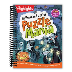 Halloween Puzzles: Halloween Kids Puzzle Book with Over 100 Mazes, Matching Games, Wordplay and More Halloween Fun for Kids 6 and Older (Spiral Bound)