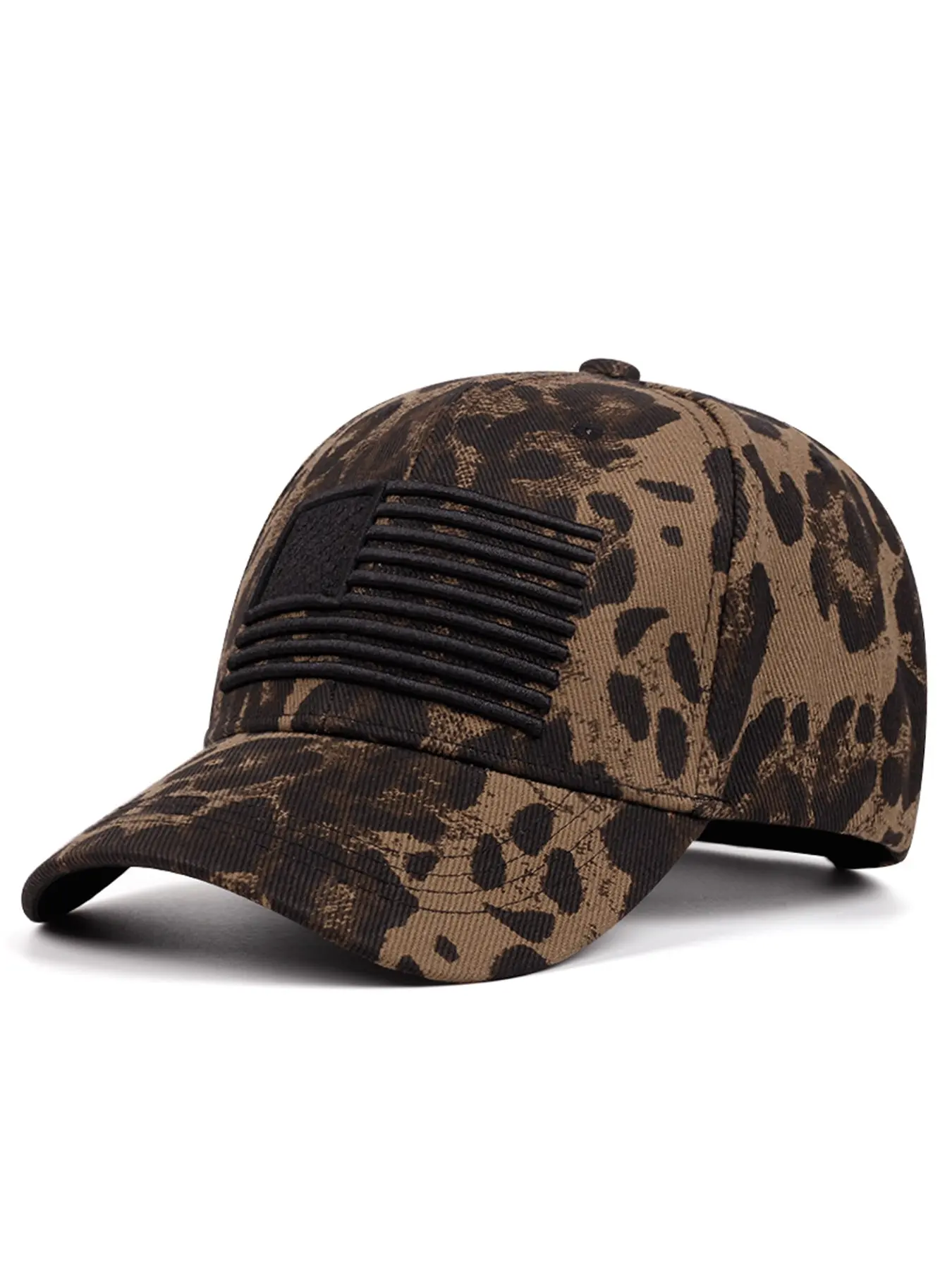 Unisex Leopard Print Baseball Hat, Embroidered Adjustable Snapback Cap, Outdoor Leisure Sports Sunshade Cap