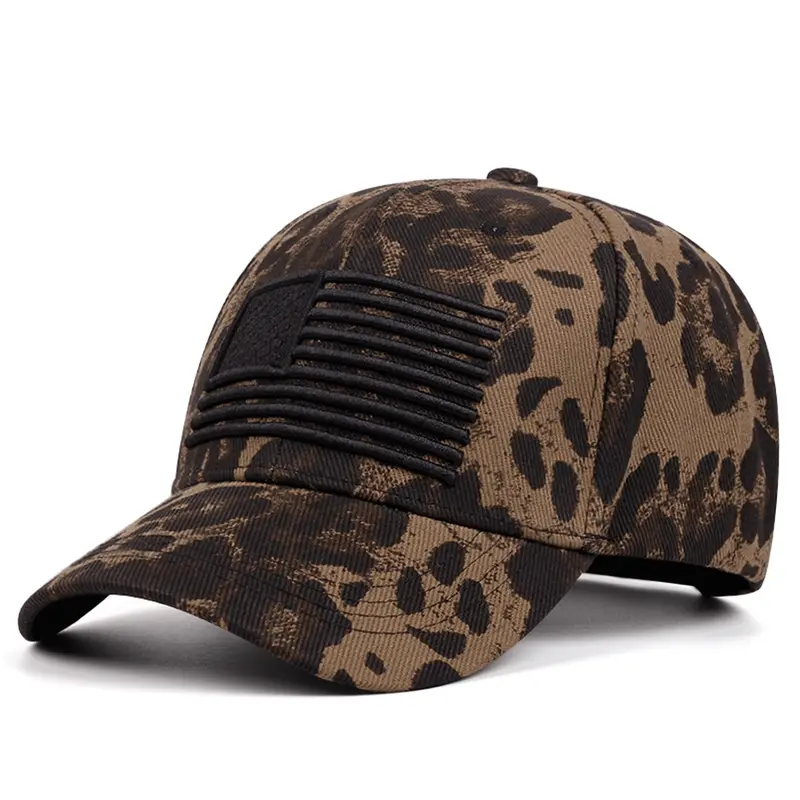 Unisex Leopard Print Baseball Hat, Embroidered Adjustable Snapback Cap, Outdoor Leisure Sports Sunshade Cap