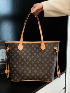 Women's Floral Crossbody Shoulder Bag, Fashionable Large Capacity PU Leather Tote, Versatile All-Season Shopping Bag, Contemporary Style