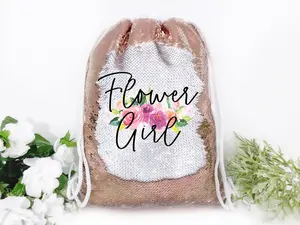 Flower Girl Personalized Reversible Sequin Backpack