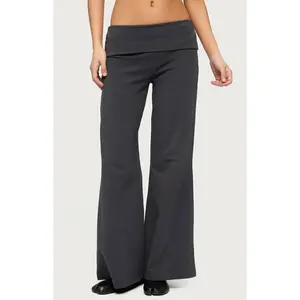 Edikted Women's Petite Wide Leg Fold Over Pants
