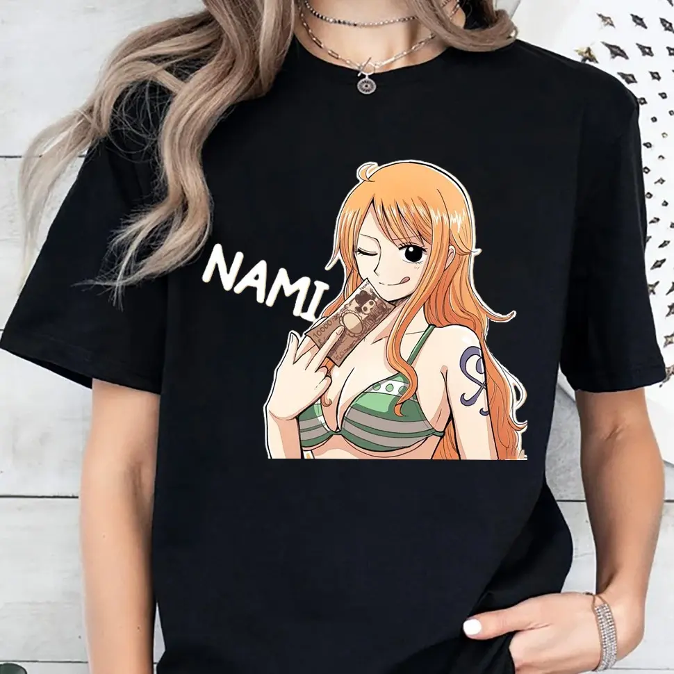 Nami One Piece Anime T-Shirt, Anime Nami Shirt Funny Anime Friends Unisex Tee Comfortable Cotton