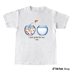 I Just Gotta Be Me Goldfish T-Shirt, Funny Fish Graphic Tee for Animal Lovers, Heavyweight Unisex Cotton Crewneck Shirt, Casual Streetwear Top, Vintage Graphic Tee Trendy Outfit