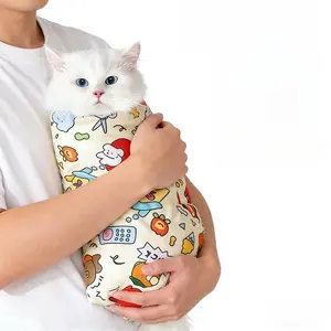 Pet Grooming Wrap for Cats Non Slip Self Adhesive Cat Care Cloth for Nail Trimming Bathing and Handling
