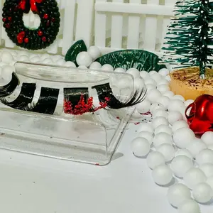 Christmas Lashes Red Glitter