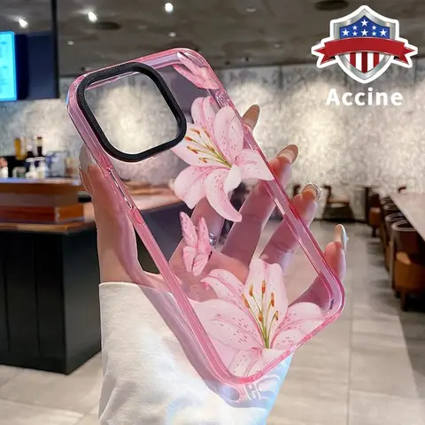 Transparent Durable Plastic Smartphone Case Protector with Chic Lily Charm, Anti-Slip Grip, Non-Yellowing, Shockproof, Slim Softcase for iPhone 16 Pro Max, 15 Plus, 14, 13, 12, 11 - Fits iPhone Mobile Phone Accessory