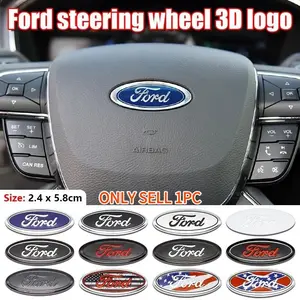 Car Steering Wheel Emblem Decal Sticker, Fits Ford Focus Fiesta Ranger Mondeo Mustang, Car Exterior Styling Decoration, Car Interior Decor, Car Accessories, Car Stickers