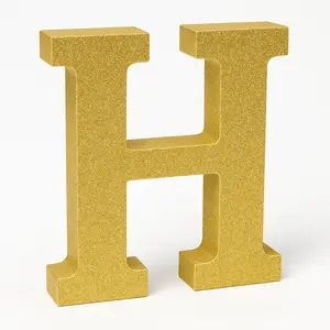 Glitter Gold Letter "H" Standing Decor Sign