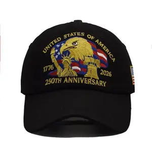 USA 250th Anniversary 1776-2026 Eagle Embroidered Baseball Cap | Patriotic Adjustable Hat for Veterans & Patriots