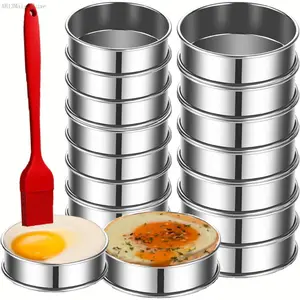 English Muffin Rings - 4 inch & 3.15 inch Stainless Steel Double Rolled Tart Rings for Cookies/PancakesAB13MaisonLuxe