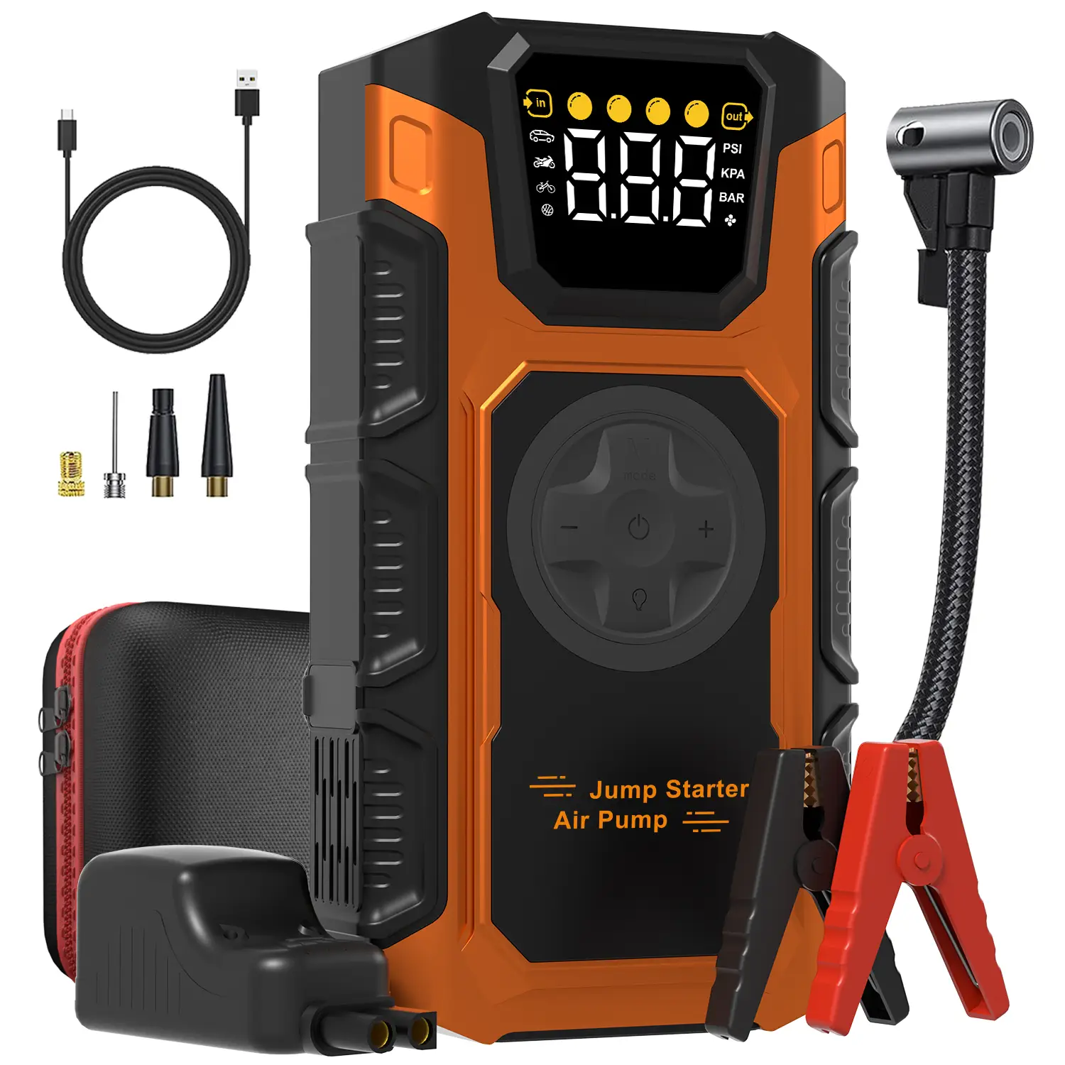 13800hAm the 10 in 1 the 7000A Car Jump Starter with Air Compressor,Battery Jumper Starter Portable with 150PSI Tire Inflator 12V Jump Box with LCD Di