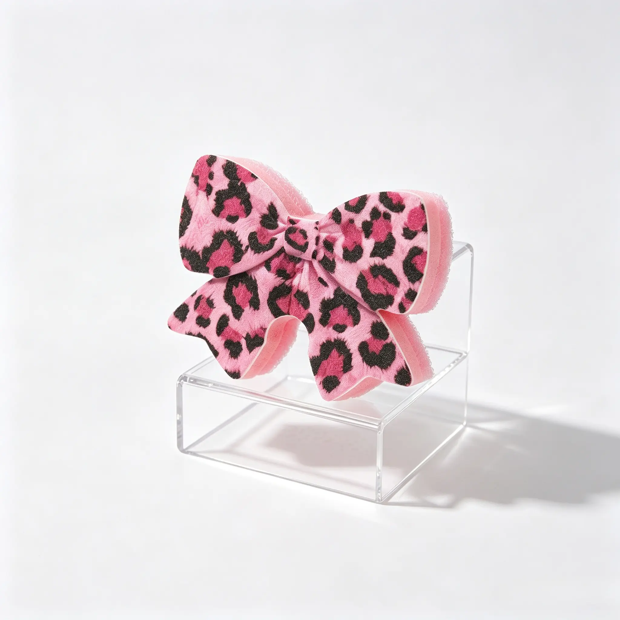 Bulimumu Pink Bow-Shaped Cleaning Sponge Magic Sponge Temperature Sensing Magic Sponge Scrubber household cleaning sponge