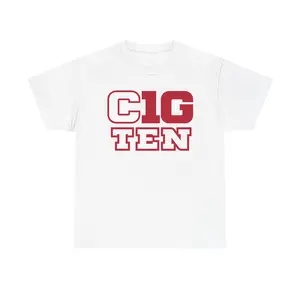 Indiana Football - Cignetti Coach of the Year - CIG TEN Logo - CIG10 - Unisex Heavy Cotton Tee - College Football Playoff