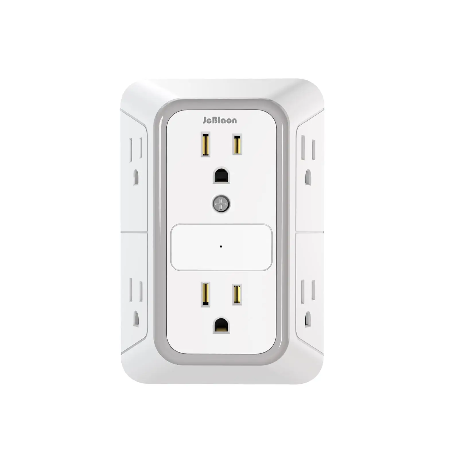 6-Outlet Wall Plug, Surge Protector, Adapter Spaced Outlets, 3-Prong, Quick and Easy Install, 3-Sided Power Strip with Adapter Spaced Outlets