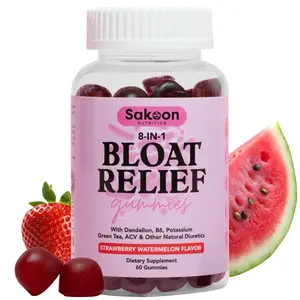 Sakoon Nutrition Bloating Relief Gummies - Green Tea, Apple Cider Vinegar, Dandelion, and More - Fitness, Edible Supplement Dietary