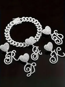 Rhinestone Heart Pendant Anklet, Adjustable Anklet, Fashionable Jewelry Accessories for Women & Girls, Trendy All-match & Exquisite Jewelry for Birthday Gift, Fashion Chic Accessories