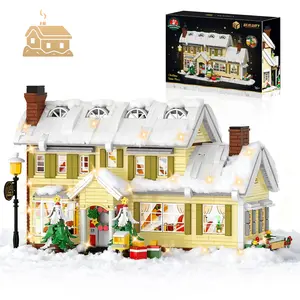 【Ships Immediately + Christmas Gifts】TENHORSES Christmas Holiday House Building Set, LED DIY Christmas Holiday Snow Village, Christmas House Compatible with Lego Gifts for Boys, Girls, Family, and Friends (2046pcs)