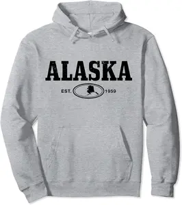 Alaska EST. 1959 State Map Pride Gift Pullover Hoodie - Gabriellef Shop 31B08RYSZL1M