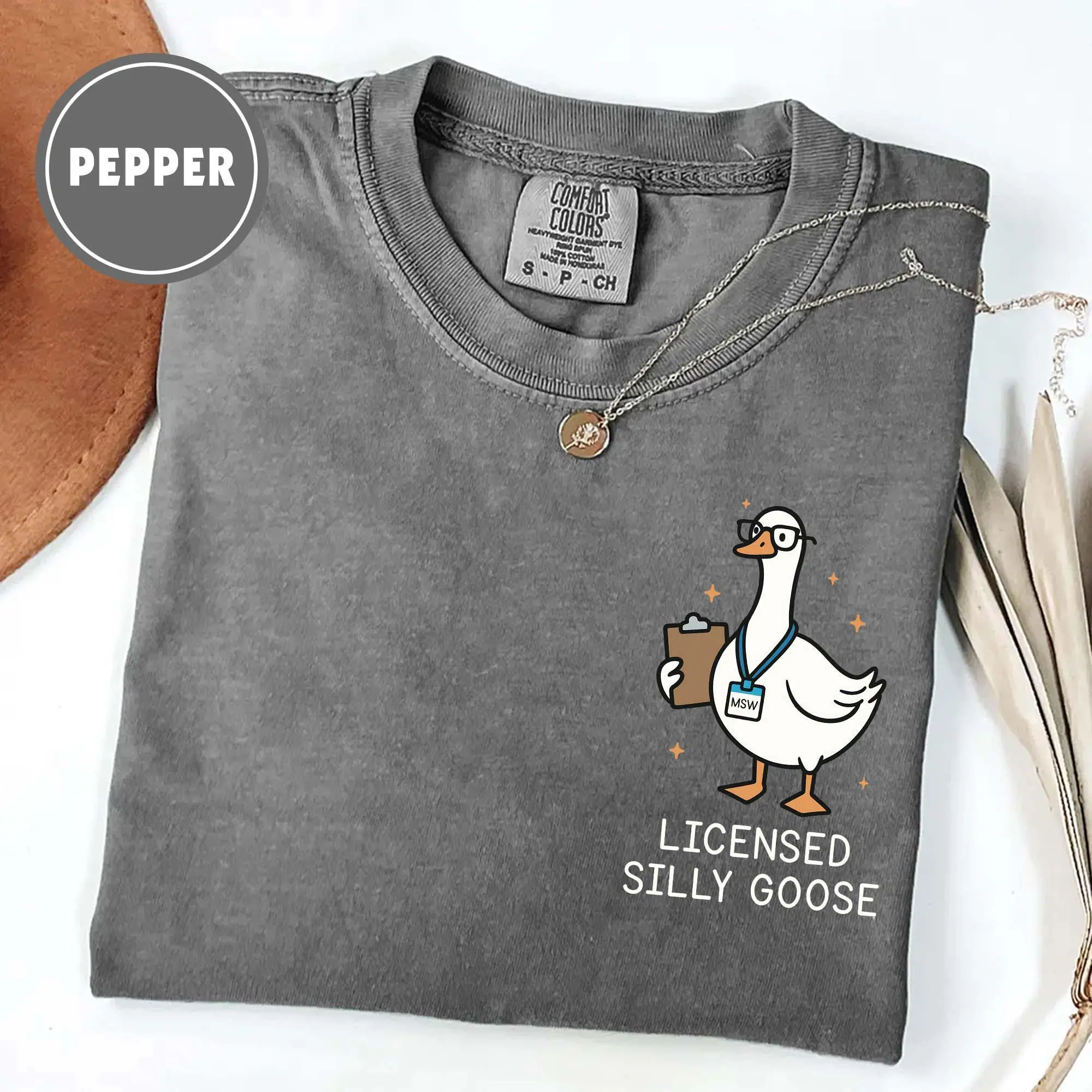 Comfort Colors® Social Worker Shirt, Licensed Silly Goose T-shirt , School Counselor, Therapist Shirt,MSW Social Worker Fabric Top