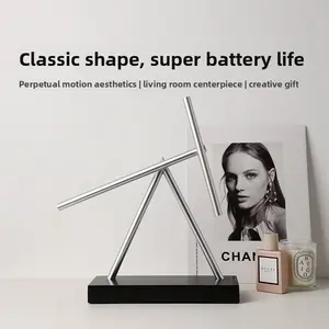 Chaos Pendulum Perpetual Motion Ornament, Classic Shape High-End Home Decor with Super Battery Life, Desktop Statue for Living Room, Premium Business Gift