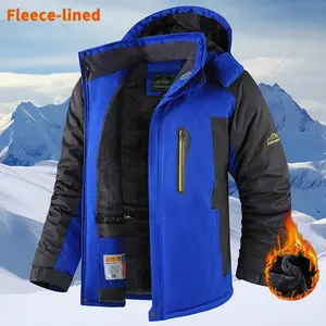 Men’s winter coat, waterproof ski/snow suit, warm fleece-lined jacket, raincoat, multi-pocket design, autumn/winter fresh sportswear, outdoor sportswear.