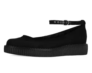 Black Pointed Ballet Ankle Strap Creeper Black Pointed Ballet Ankle Strap Creeper