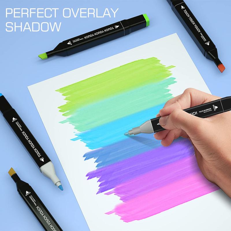 Double Ended Color Markers, Dual TIp Markers Set, Multicolor Marker Pen Set, Dual Tip Paint Markers for Coloring Drawing, Art and School Supplies